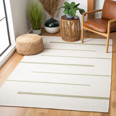 Safavieh Montauk Hand Made Area Rug, Ivory / Light Green Contemporary Style Non-shedding In Gray