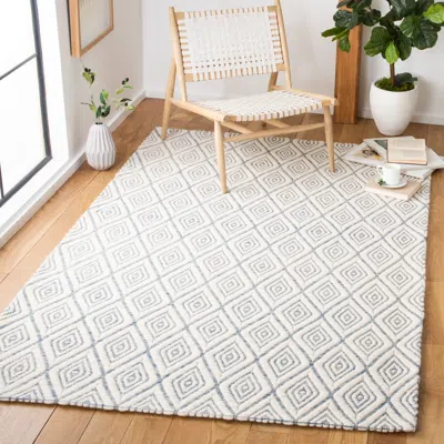 Safavieh Marbella Hand Made Area Rug, Blue / Ivory Contemporary Style Non-shedding In Gray
