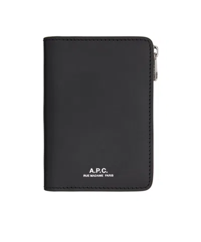Apc Stefan Zip Card Holder In Black