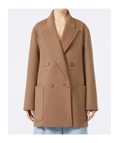Max Mara Coats Brown In Brown
