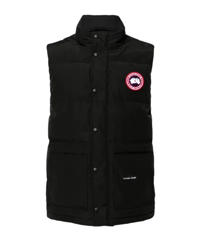 Canada Goose Charcoal Polyester Blend Freestyle Sleeveless Down Jacket In Black