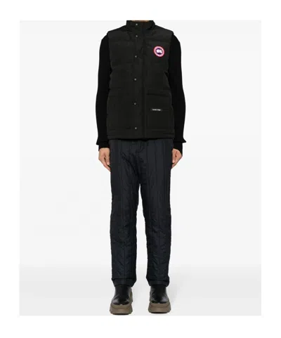 Canada Goose Charcoal Polyester Blend Freestyle Sleeveless Down Jacket In Black