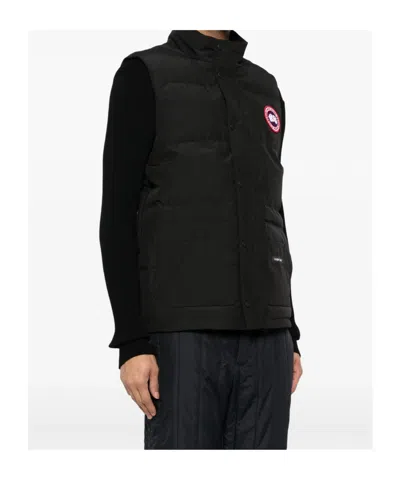 Canada Goose Charcoal Polyester Blend Freestyle Sleeveless Down Jacket In Black