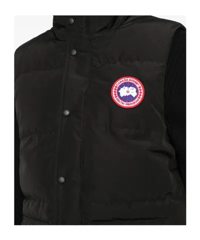 Canada Goose Charcoal Polyester Blend Freestyle Sleeveless Down Jacket In Black