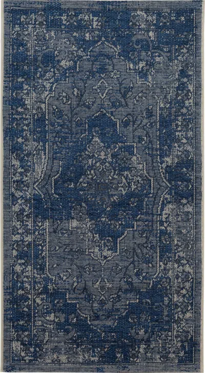 Safavieh Palazzo Machine Made Area Rug, Light Blue / Blue Traditional Style Easy Care In Blue