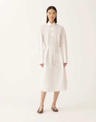 Fabiana Filippi Drawstring Button-fastening Midi Shirt Dress In Animal Print