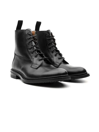 Tricker's Lace-up Leather Boots In Black