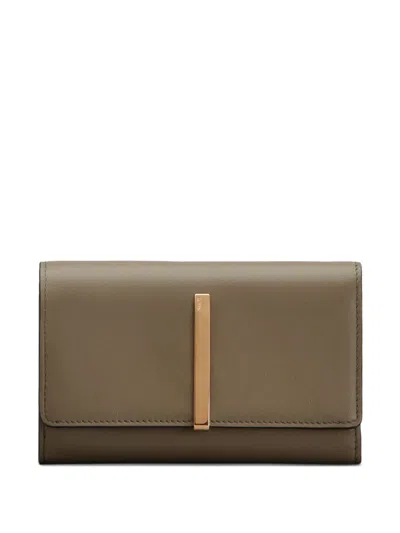 Tod's Portemonnaie Mit Metallic-steg In Brown