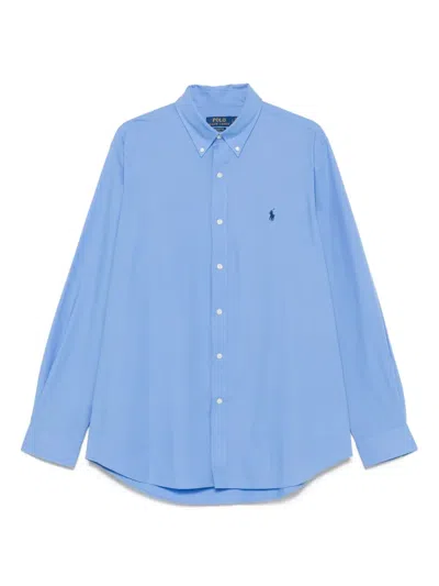 Polo Ralph Lauren Stretch Cotton Shirt In Blue