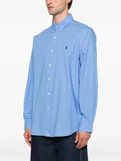 Polo Ralph Lauren Stretch Cotton Shirt In Blue