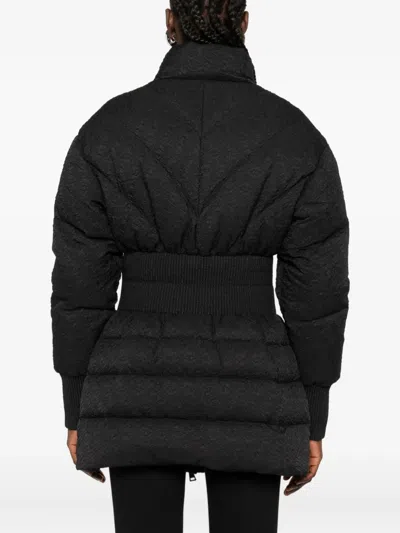 Versace Jeans Couture Down Jacket With Ruched Effect In Black