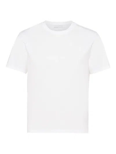 Prada Men's Cotton T-shirt With Logo In White
