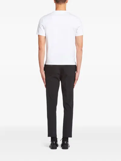 Prada Men's Cotton T-shirt With Logo In White