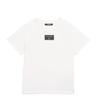 Balmain Cotton Logo Patch T-shirt In White