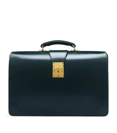 Swaine Leather Whitehall Briefcase In Green