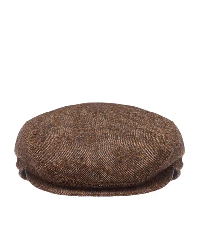 Swaine Merino Wool Slim Cap In Brown