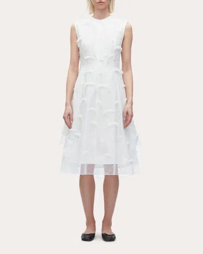 3.1 Phillip Lim Embroidered Organza Sleeveless Midi Dress In White