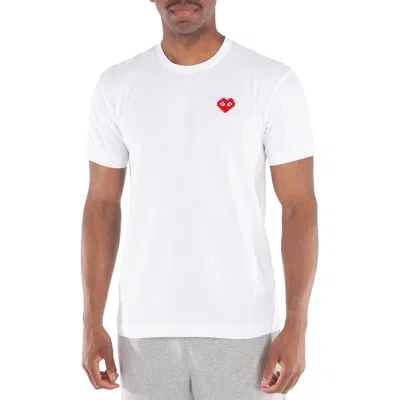Comme Des Garçons Cdg Play Invader Heart Pixel T-shirt In White