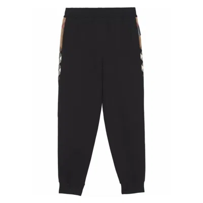 Burberry Stephan Vintage Check-detail Track Pants In Black