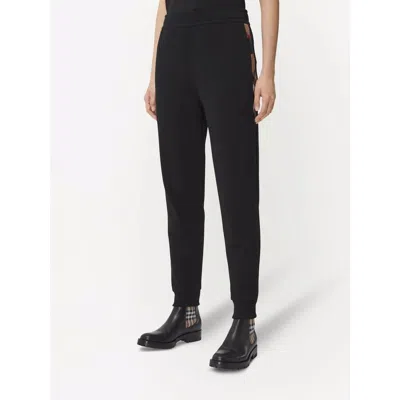 Burberry Stephan Vintage Check-detail Track Pants In Black