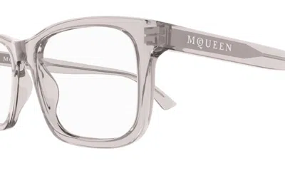 Alexander Mcqueen Eyewear Rectangular Frame Glasses In Metallic