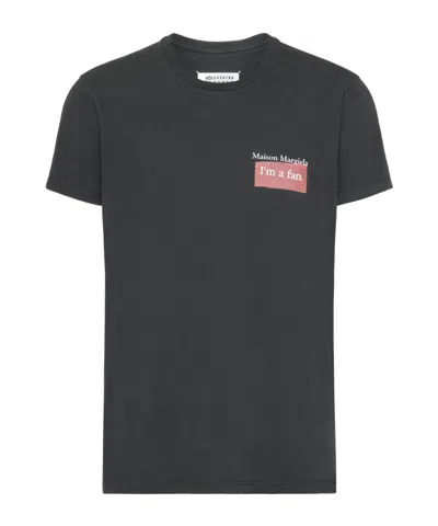 Maison Margiela Overdyed Cotton I M A Fan T-shirt In Black