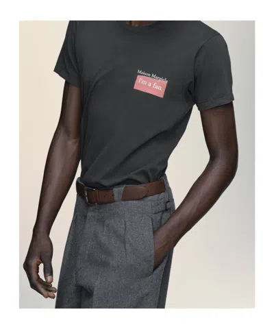 Maison Margiela Overdyed Cotton I M A Fan T-shirt In Black