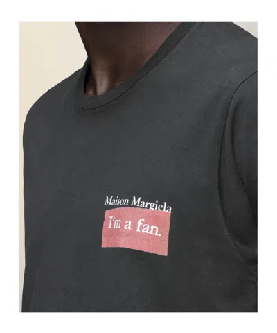 Maison Margiela Overdyed Cotton I M A Fan T-shirt In Black