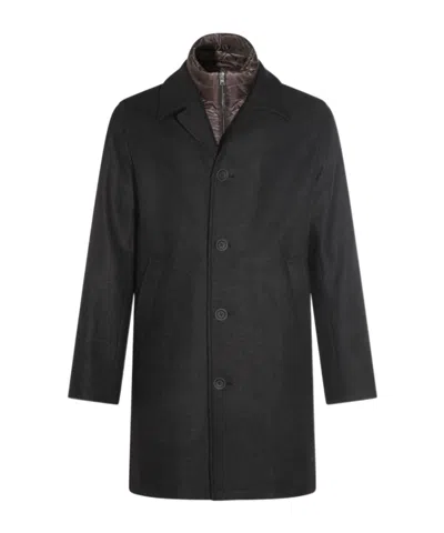 Herno Button-fastening Detachable-liner Coat In Black