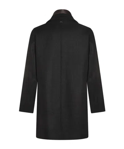 Herno Button-fastening Detachable-liner Coat In Black