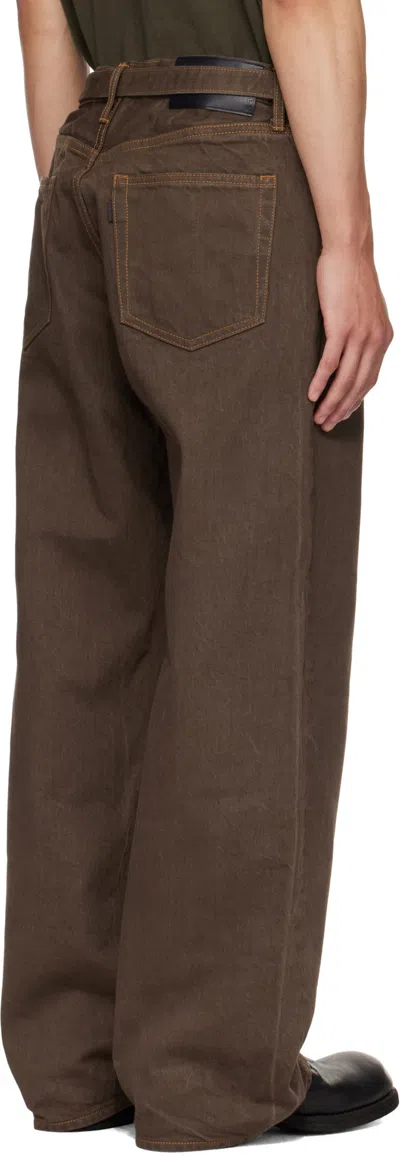 Sacai Brown Belted Jeans In Brown