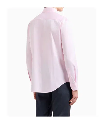 Giorgio Armani Official Store Cotton Twill Shirt In Pink