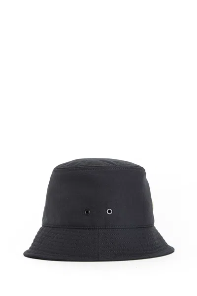 Moncler Cotton Lining Stitched Brim Hat In Black