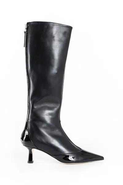 Aeyde Black Alexis Dual-tone Tall Boots In Black