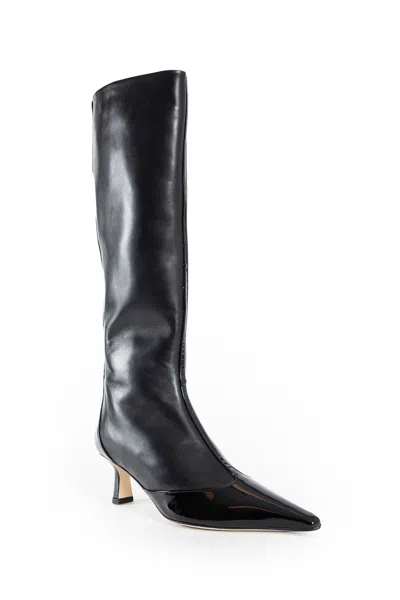 Aeyde Black Alexis Dual-tone Tall Boots In Black