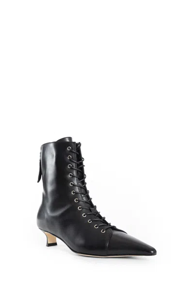 Aeyde 40mm Trixi Lace-up Pointed-toe Boots In Black