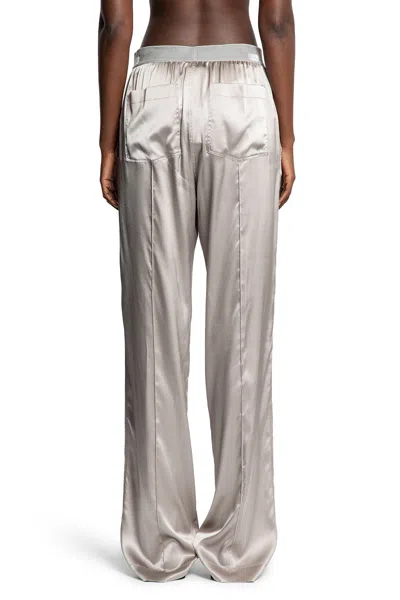 Tom Ford Wide-leg Trousers With Satin Finish In Metallic