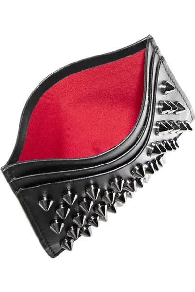 Shop Christian Louboutin Kios Spiked Leather Cardholder