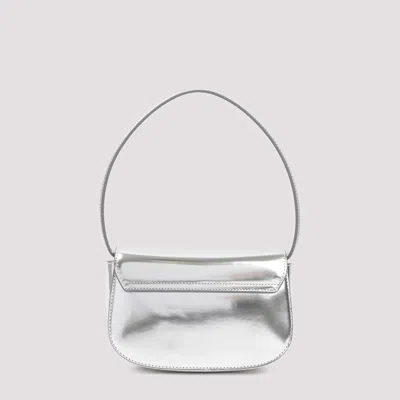 Diesel 1dr Mirror Leather Shoulder Bag In Silver