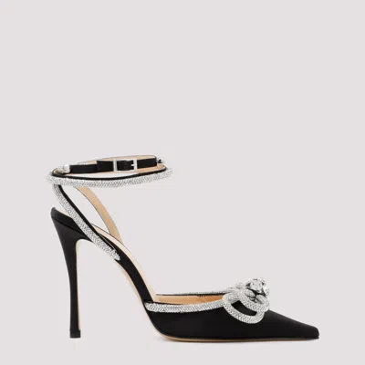 Mach &amp; Mach Double Bow Satin Pumps In Black