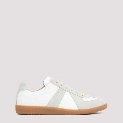 Maison Margiela White Leather Sneakers In Multi