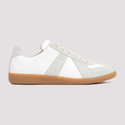 Maison Margiela White Leather Sneakers In Multi