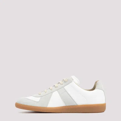 Maison Margiela White Leather Sneakers In Multi
