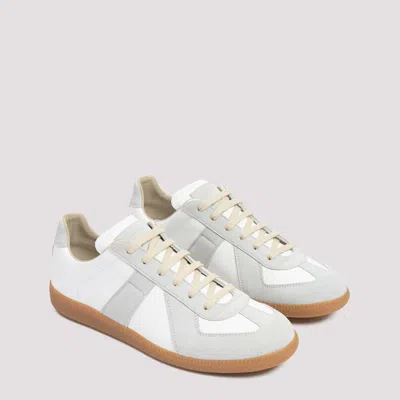 Maison Margiela White Leather Sneakers In Multi