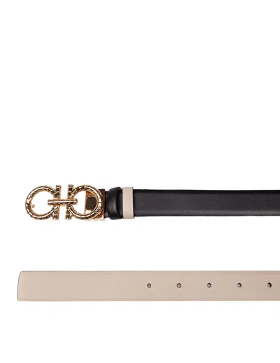 Ferragamo Black Reversible Gancini Belt