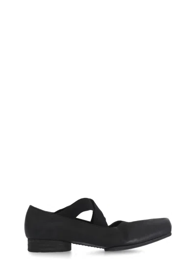 Uma Wang Leather Ballerinas In Black