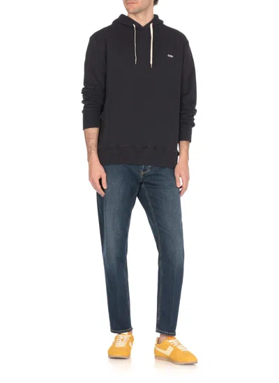 Autry Hooded Sweatshirt Drawstring Ribbed Cuffs In Blue