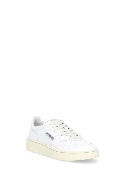 Autry White Leather Light Blue Medalist Sneakers In White