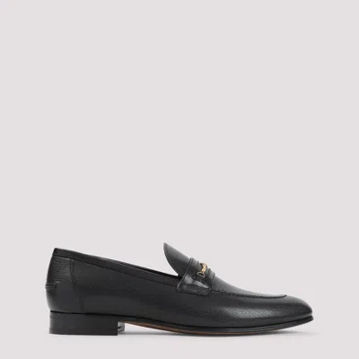 Valentino Garavani Vlogo Signautre Leather Loafers In Black