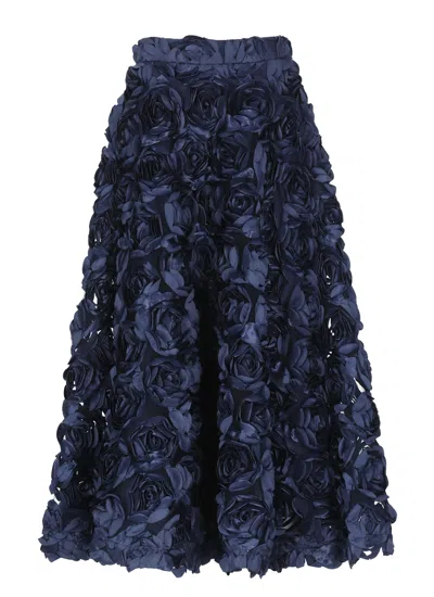 Rotate Birger Christensen Rotate Maxi Sun Skirt In Blue